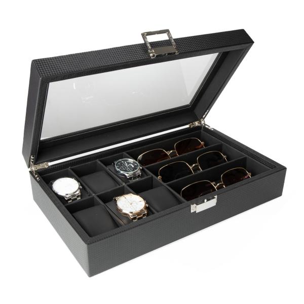 Calife 高級時計ケース 眼鏡・サングラス収納ボックス 腕時計6本 サングラス3本 収納ボックス...