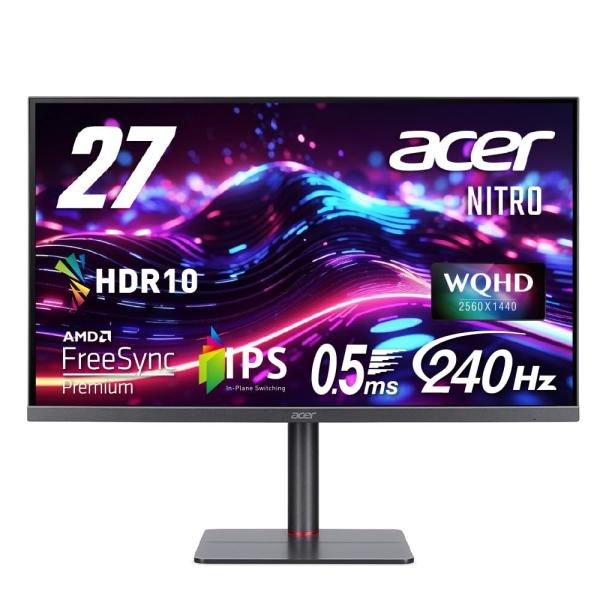 Acer ゲーミングモニター Nitro 27インチ IPS 非光沢 WQHD 240Hz 0.5m...