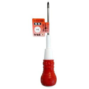 まとめ)TRAD パワー細軸ドライバー/作業工具 〔+1X100〕 日本製 まとめ)TRAD パワー細軸ドライバー/作業工具 〔+1X100〕 日本製