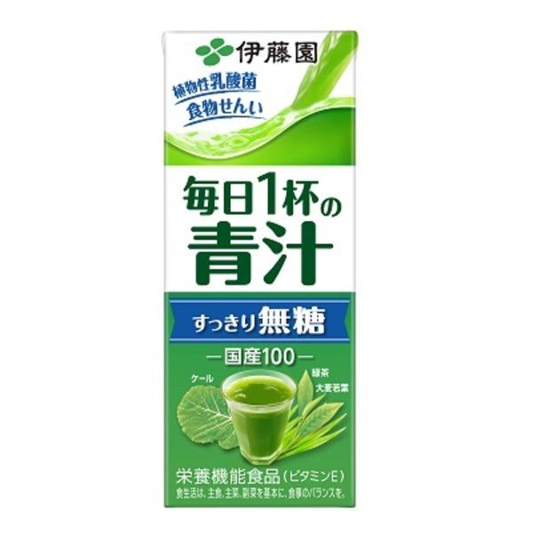 〔まとめ買い〕伊藤園 毎日1杯の青汁 すっきり無糖 紙パック 200ml×24本(1ケース)〔代引不...