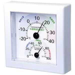 クレセル 快適環境温湿度計 壁掛け・卓上用スタンド付き ホワイト TR-100W｜wpm