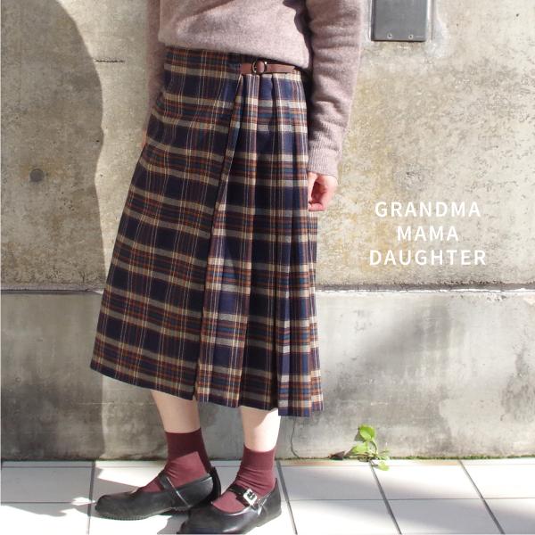 ウールチェックキルトスカート GRANDMA MAMA DAUGHTER