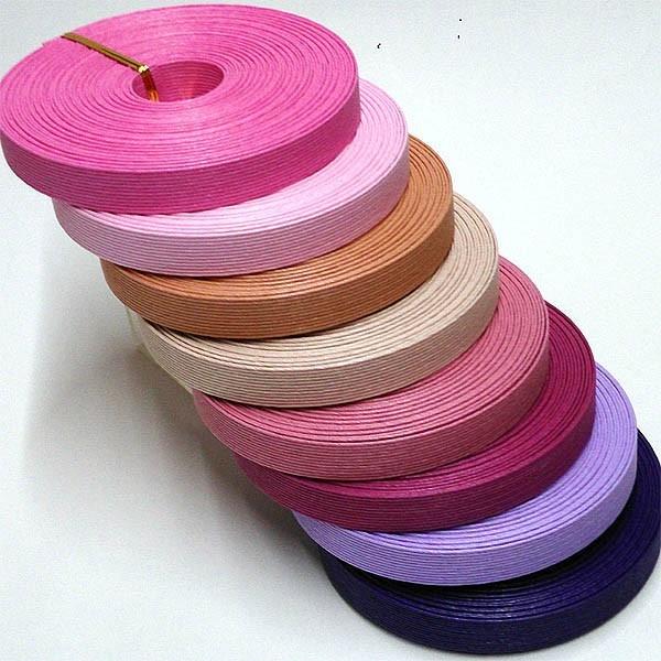 紙バンド手芸用ホビーテープ　10m巻　ピンク・パープル系