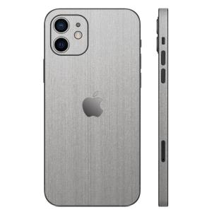 iPhone12 / 12 Pro / 12 mini / 12 Pro Max スキンシール 背面 側面 カバー ケース wraplus シルバーブラッシュメタル