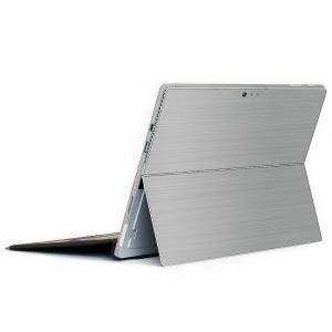 Surface Pro7 / Pro6 / Pro5 / Pro4 スキンシール ケース 背面 wraplus シルバーブラッシュメタル
