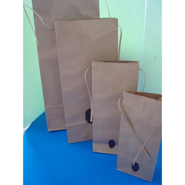 米袋クラフト 10キロ 20枚入 ヒモ付き 窓付き無地 角底