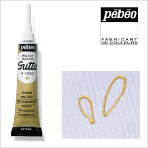 ペベオ Pebeo 水性グッタ ノズル付き布用絵の具 パールゴールド