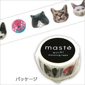 マスキングテープ  maste MULTI リアルアニマル ネコ MST-MKT12-A｜wrappingclub1