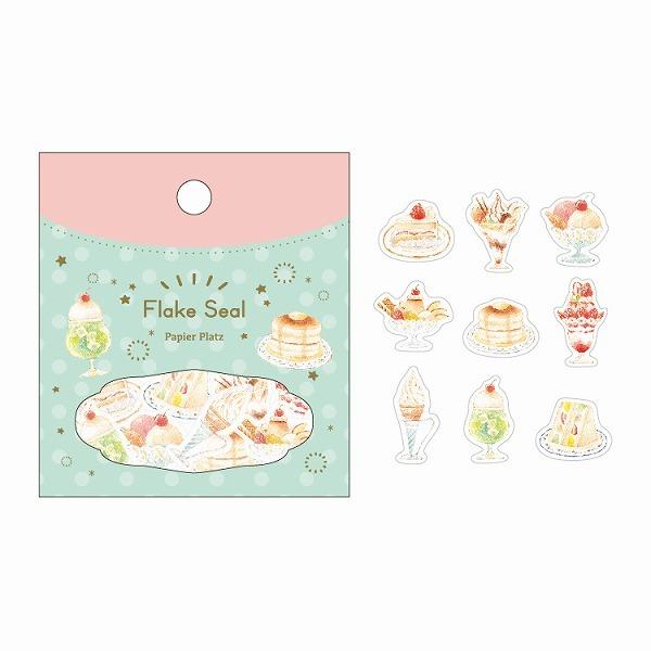 フレークシール PAPIER PLATZ パピアプラッツなかうちわか 喫茶スイーツ 37-832