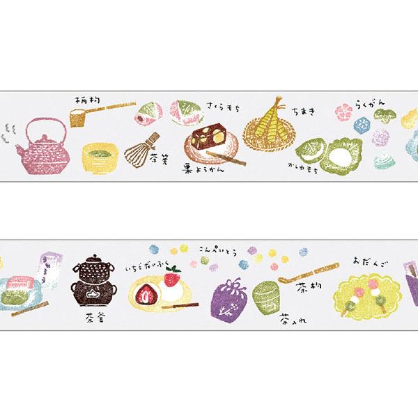 マスキングテープ PAPIER PLATZ パピアプラッツ はんこどり 和菓子と茶道具 37-839...