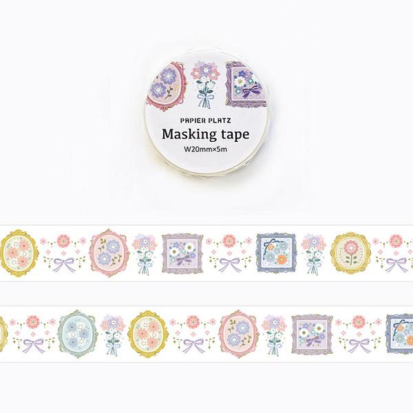 マスキングテープ PAPIER PLATZ パピアプラッツ 金箔入り 20mm×5m  花飾り 50...