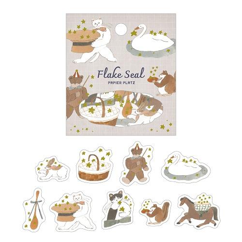 フレークシール PAPIER PLATZ パピアプラッツ クレス トビマツショウイチロウ 金箔入りフ...