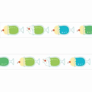マスキングテープ PAPIER PLATZ パピアプラッツ クリームソーダ 72-001 15mm×10m｜wrappingclub1