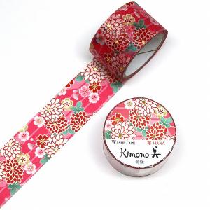 マスキングテープ kimono美 カミイソ産商 華 友禅柄タイプ 菊桜 GR-1042 25mm×5m