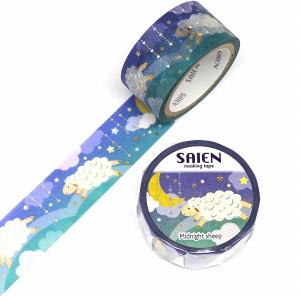 マスキングテープ カミイソ産商 SAIEN 彩宴 箔シリーズ Midnight Sheep UR-3108 20mm×5m