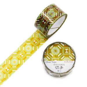 クリアテープ 透明 PET カミイソ産商 日本の伝統美 切子クリアテープ 蜀江 しょっこう ホログラム箔 GR-4103 20mm×3m 幾何学模様 和風