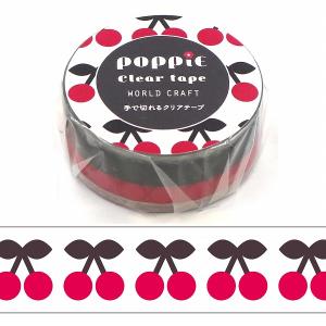 クリアテープ ワールドクラフト WORLD CRAFT POPPiE Cherry POP-CT15-011 15mm×5m｜wrappingclub1