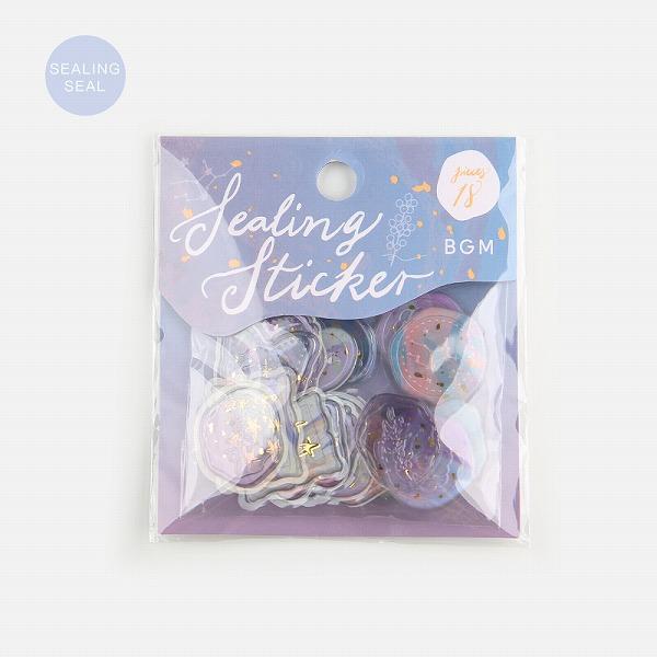フレークシール BGM ビージーエム クリアシーリング 幻の華・紫 BS-SSC008 18枚入り