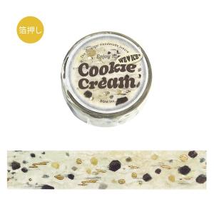 マスキングテープ BGM ビージーエム 箔押し We Love ICE ウィー ラブ アイス クッキークリーム BM-SAG034 15mm×5m