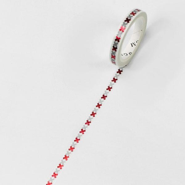 マスキングテープ  BGM ビージーエム スペシャル 箔押し 記号 バッテン・赤 BM-SPKG01...