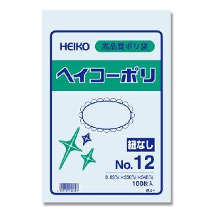 透明ポリ袋　ヘイコーポリ　No12(厚0.03mm・100枚入り)｜wrappingclub1