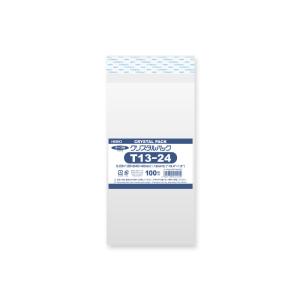 OPP袋 クリスタルパック HEIKO シモジマ T13-24(テープ付き) 100枚 透明袋 梱包袋 ラッピング ハンドメイド｜wrappingclub1