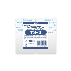 OPP袋 クリスタルパック HEIKO シモジマ T3-3(テープ付き) 100枚 透明袋 梱包袋 ラッピング ハンドメイド｜wrappingclub1