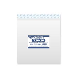 OPP袋 クリスタルパック HEIKO シモジマ T26-26(テープ付き) 100枚 透明袋 梱包袋 ラッピング ハンドメイド｜wrappingclub1