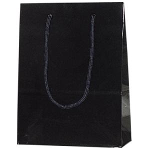 紙袋 プレゼント用 光沢  手提げ HEIKO シモジマブライトバッグ MM黒（ブラック）（10枚入）