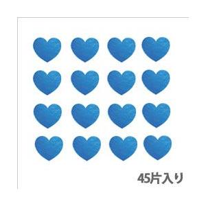 タックラベル（シール）HEIKO シモジマ No.309  メタリックハート ブルー 14mm（45片入り）｜wrappingclub1