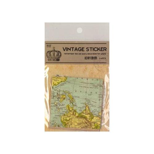 フレークシール 花岡 ペーパーインテリジェンス ビンテージステッカー Map 地図 24枚入 H-P...