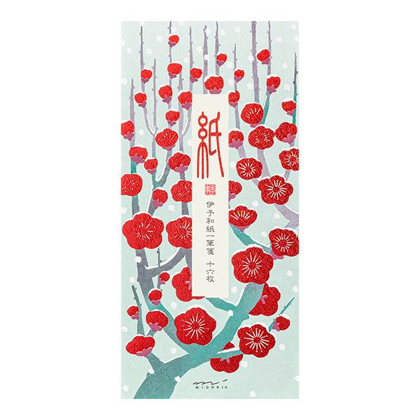 冬レター 一筆箋578 箔 雪梅柄 89578006 midori ミドリ 「紙」シリーズ レター ...