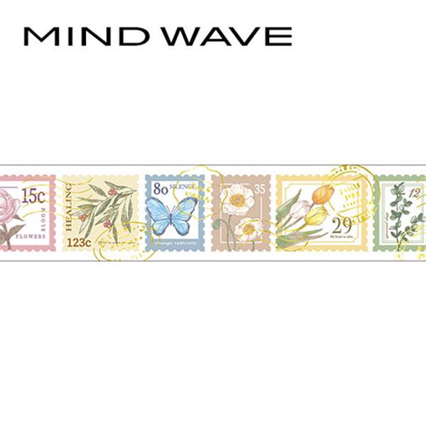 クリアテープ 透明 PET マインドウェイブ MIND WAVE 箔押し flower stamp ...