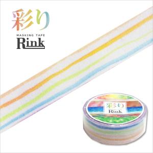 マスキングテープ マステ リンレイテープ RINK 彩り 色鉛筆  レインボー（15mm×7m） IR00701P｜wrappingclub1