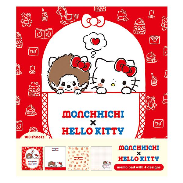 メモパッド メモ帳 古川紙工 50周年 アニバーサリー monchhichi×HELLO KITTY...