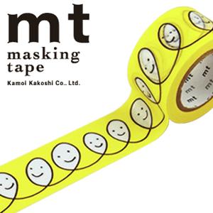 マスキングテープ mt カモ井加工紙  mt ｘ ミナ ペルホネン  1p smile・yellow（27mmｘ10m） MTMINA09｜wrappingclub1