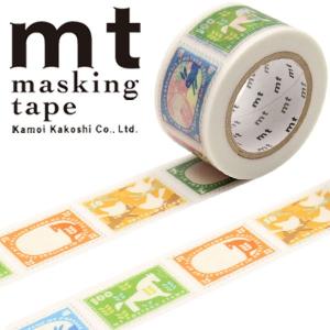 マスキングテープ  mt カモ井加工紙 mt ex 切手 25mm×10ｍ MTEX1P141 1巻｜wrappingclub1