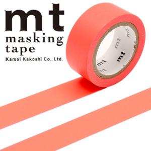 マスキングテープ  mt カモ井加工紙 mt fab 蛍光レッド 15mm×5ｍ MTFC1P02 1巻｜wrappingclub1