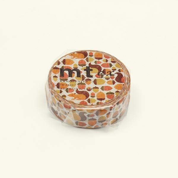 マスキングテープ mt カモ井加工紙 mt ex 1巻 リスとドングリ MTEX1P174 15mm...