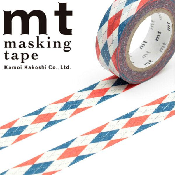 マスキングテープ mt カモ井加工紙 mt1P deco 1巻 アーガイル・レッド MT01D162...