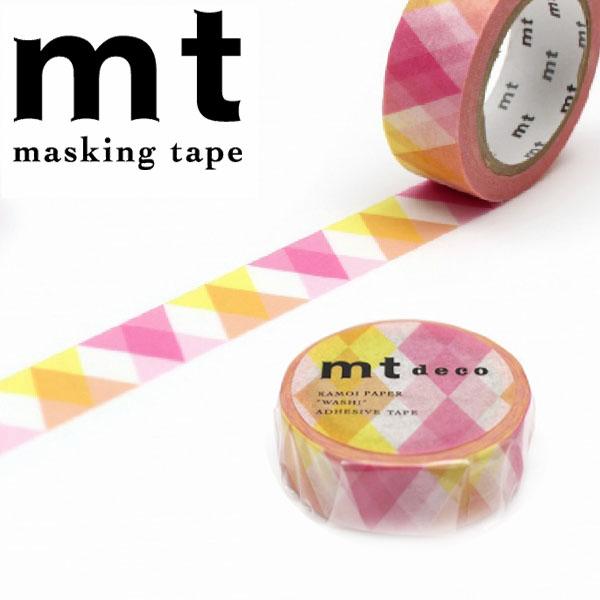 マスキングテープ mt カモ井加工紙 mt1P deco 1巻 三角とダイヤ・ピンク MT01D33...