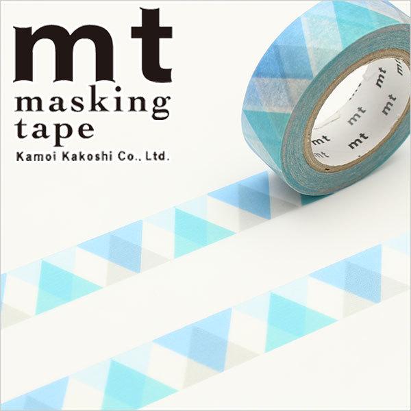 マスキングテープ mt カモ井加工紙 mt1P deco 1巻 三角とダイヤ・ブルー MT01D33...