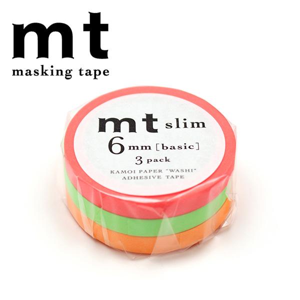 マスキングテープ mt カモ井加工紙 mt slim basic I 3巻セット 6mm×7m MT...