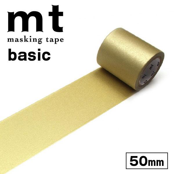 マスキングテープ mt カモ井加工紙 mt1P basic  幅広 1巻 無地 金 MT5W205 ...