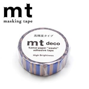 マスキングテープ mt カモ井加工紙 mt 1P deco 高輝度 重なるストライプ 15mm×7m MT01D543｜wrappingclub1