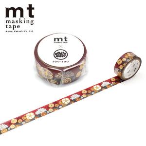 マスキングテープ mt カモ井加工紙 SOU SOU 箔押し 金襴緞子 MTSOU31 15mm×3m