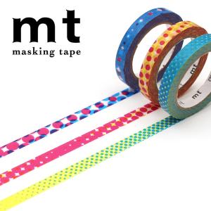 マスキングテープ mt カモ井加工紙 mt slim deco 3色セット モアレ MTSLIM31 6mm×7m｜wrappingclub1