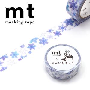 マスキングテープ mt カモ井加工紙 mt×まるいちきゅう 雪の結晶 MTMARU05 幅15mm×長さ7m｜wrappingclub1