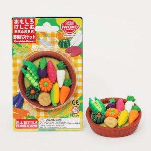 おもしろ消しゴム イワコー 消しゴム ブリスターパック 野菜バスケット ER-BRI048｜wrappingclub1