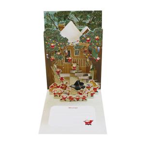 クリスマス カード APJ アートプリントジャパン ミニサンタポップアップカード/3 XC-1000125021 1枚入 封筒付き